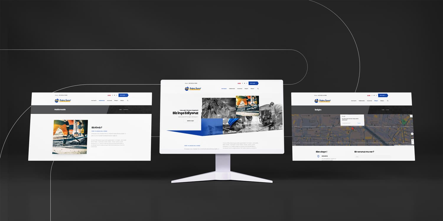 Doğan Asfalt web sitesi ekranları